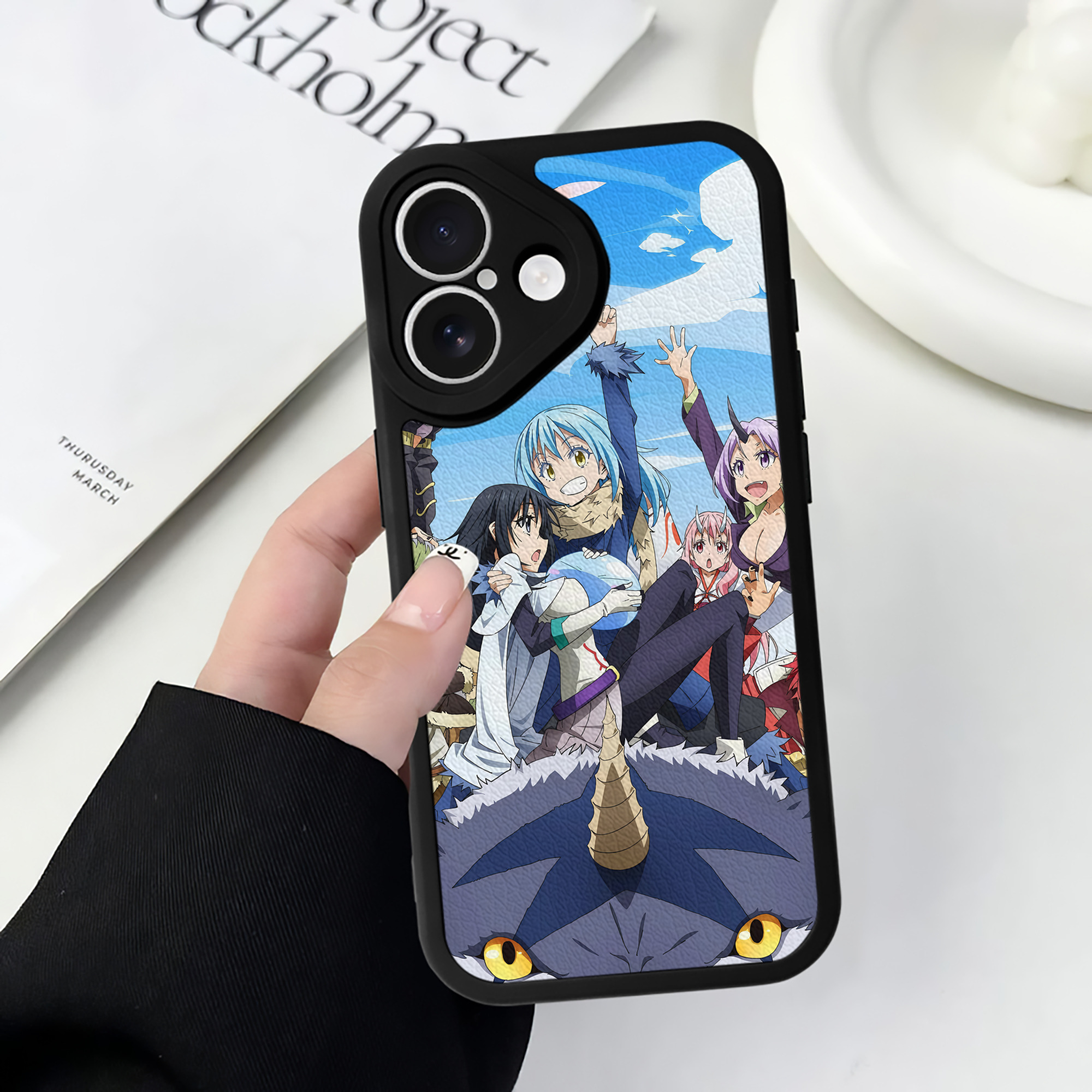 （画像用） 転スラ Regarding Reincarnated to Slime 【iPhone 16シリーズ対応】シリコンスマホケース（レザー調） 材質：シリコン